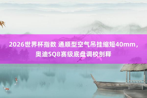 2026世界杯指数 通顺型空气吊挂缩短40mm，奥迪SQ8赛级底盘调校剖释