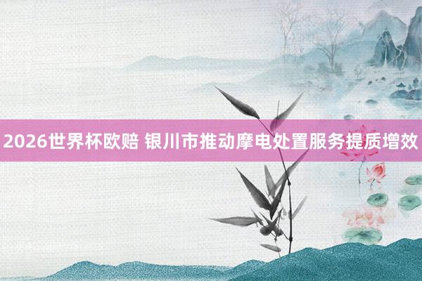 2026世界杯欧赔 银川市推动摩电处置服务提质增效