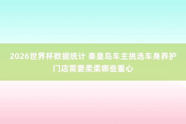 2026世界杯数据统计 秦皇岛车主挑选车身养护门店需要柔柔哪些重心