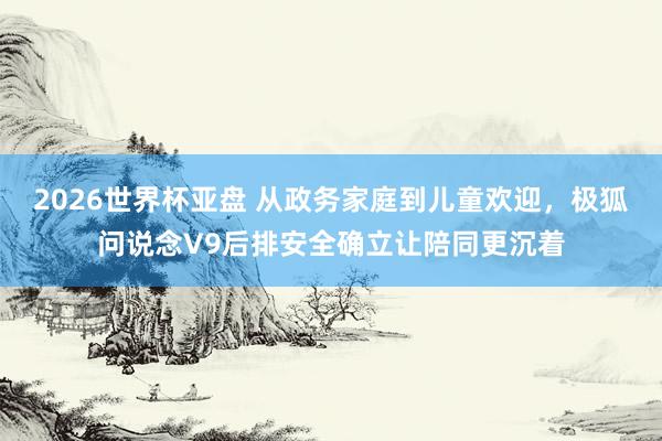 2026世界杯亚盘 从政务家庭到儿童欢迎，极狐问说念V9后排安全确立让陪同更沉着
