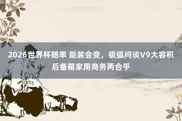 2026世界杯赔率 能装会变，极狐问谈V9大容积后备箱家用商务两合乎