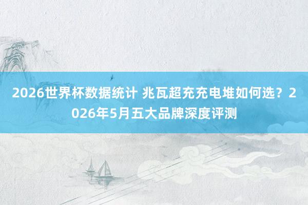 2026世界杯数据统计 兆瓦超充充电堆如何选?2026年5月五大品牌深度评测