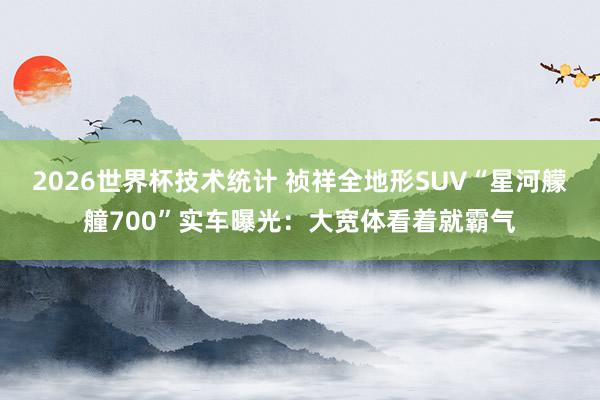 2026世界杯技术统计 祯祥全地形SUV“星河艨艟700”实车曝光：大宽体看着就霸气