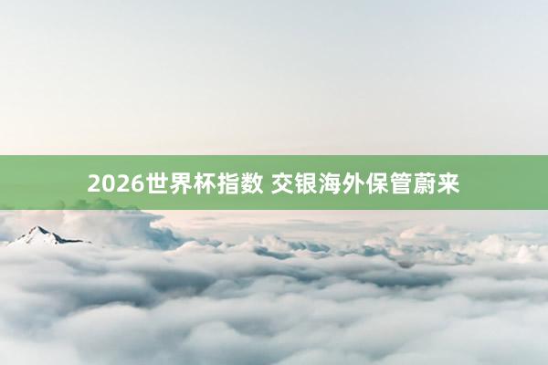 2026世界杯指数 交银海外保管蔚来