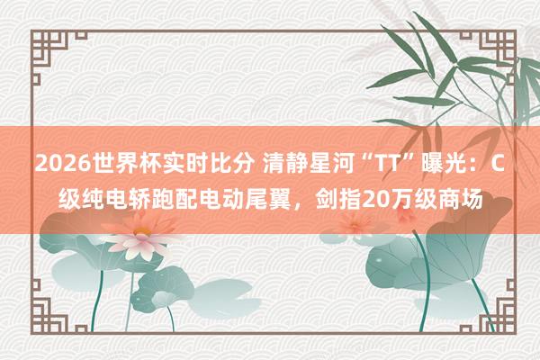 2026世界杯实时比分 清静星河“TT”曝光:C级纯电轿跑配电动尾翼,剑指20万级商场