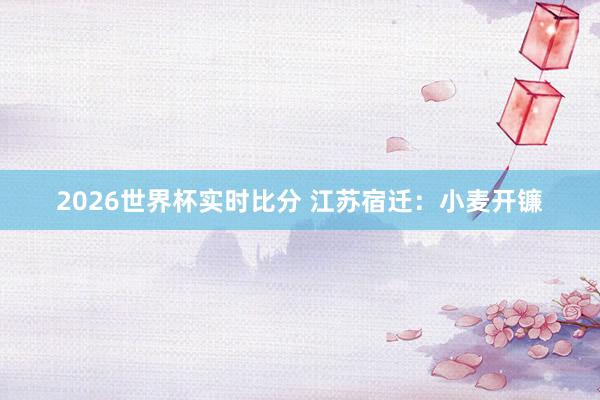 2026世界杯实时比分 江苏宿迁：小麦开镰