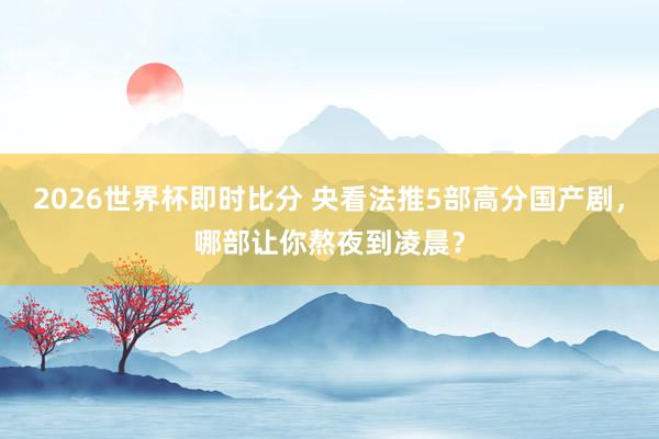 2026世界杯即时比分 央看法推5部高分国产剧,哪部让你熬夜到凌晨?